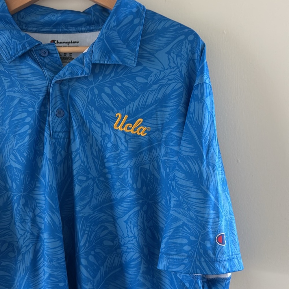UCLA Bruins Champion Embroidered Blue Short Sleeve Men's Polo Shirt Size 2XL - Picture 6 of 8
